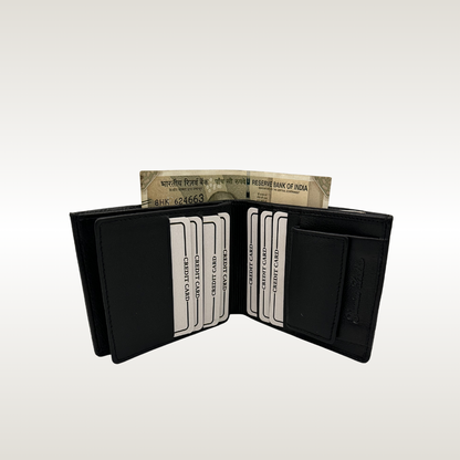 HawkBros Sophisticated Leather Wallet with 12 Card Slots