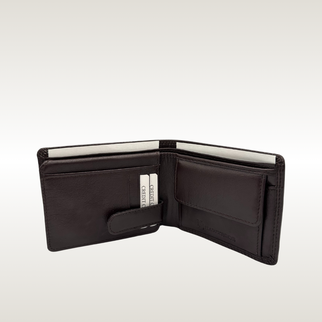 HawkBros Sophisticated Leather Wallet with Coin Pocket